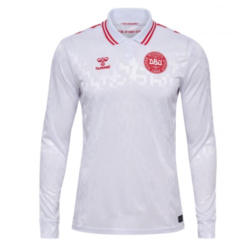 Camisa de Futebol Dinamarca Equipamento Secundário Europeu 2024 Manga Comprida